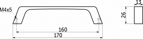 Ручка меб. скоба мет. TECHNO 160 инокс, AKS_2