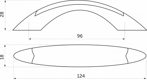 Ручка меб. скоба пластик. PATREX №10, 96 золото/белый AKS_2