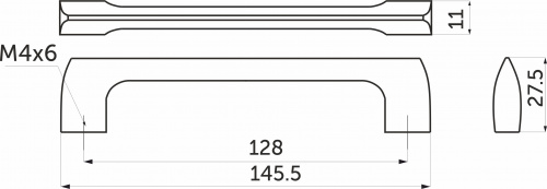 Ручка меб. скоба мет. UZ814 128 мат. хром, AKS_2