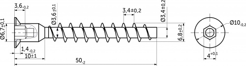 Шуруп-конфирмат 7,0*50 (уп/2.5тыс.шт) AKS_2