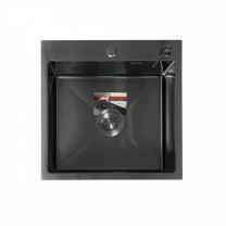 Мойка н/сталь, квадратная одночашевая, 500*500мм, графит, PVD покрытие, врезн на столешницу, AKS (3,2мм) фотография