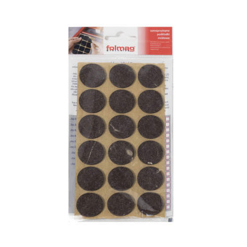 Подкладка самоприлипающая фетровая d25мм (1лист-18шт) коричневая Folmag_1
