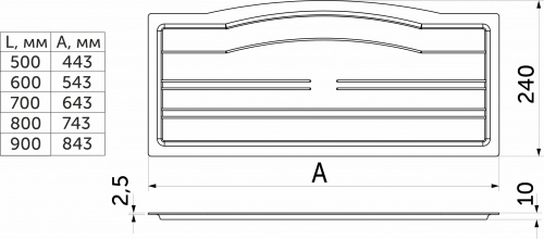 Поддон для сушки 700 HUGO, прозрачный AKS_2