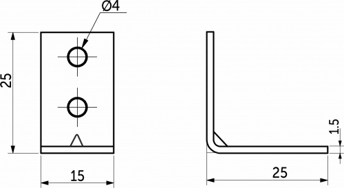Уголок металлический FSC-04 25х25х15 (1,5), белый цинк (уп/100 шт) AKS_2