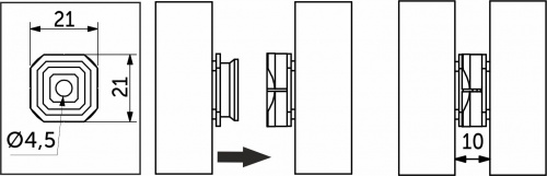 Соединитель для панелей кнопочный d25 (уп/4внутренних+4наружных) SISO_2