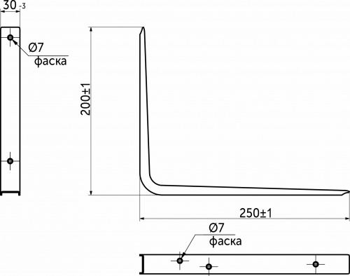 Полкодержатель мет. CRAFT 200*250*1.5 черный AKS_2