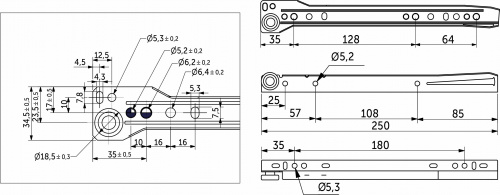 Направляющая роликовая L-250 0,8мм GRIDLI белая_2