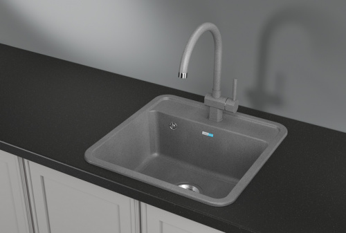 Мойка кварцевая, квадратная, ST-5001, 500*500мм, графит, Granula_3