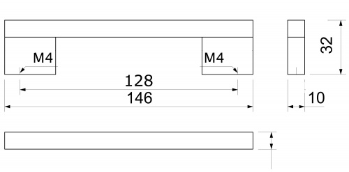 Ручка меб. скоба алюм. AA-18 128 алюминий AKS_2