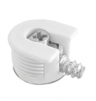 Эксцентриковая стяжка быстрого монтажа 20 мм белая + шток 6*7мм (уп/0,2тыс.шт) AKS фотография