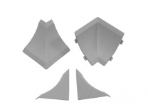 Комплект ПВХ аксессуаров к плинтусу M темно-серый графит AKS фотография