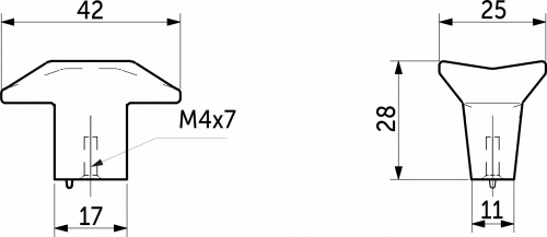 Ручка меб. кнопка мет. PRIZMA брашированный темный никель AKS_2