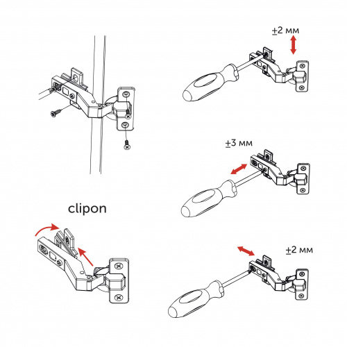Петля угловая 45° с доводчиком 45мм h0 clip-on AKS_4
