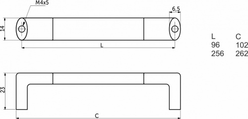 Ручка меб. AKS101-96, алюминий + хром_2
