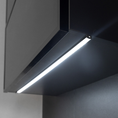 Профиль алюминиевый накладной SIRIUS-1407S с экраном, цвет черный, 3м, AKS_3