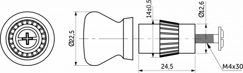 Заглушка ретро трубы d16 хром AKS_2