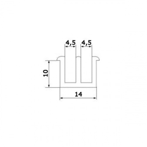 Профиль пластик белый направляющая для 2-х стекол высокий (L-2500)_2