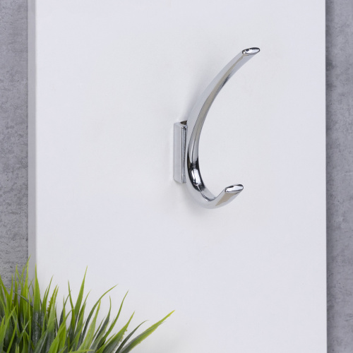 Крючок меб. двухрожковый мет. SKY хром AKS_7