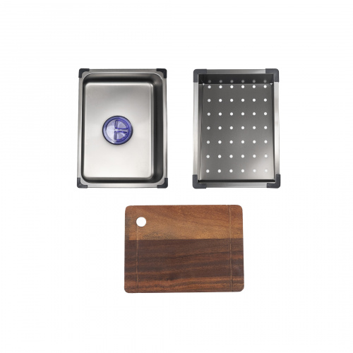 Мойка н/сталь, прямоугольная одночашевая со смесителем, 750*450мм, графит, PVD покрытие, врезн на/вровень столешнице, AKS (3,2мм)_6