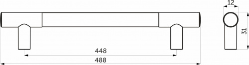 Ручка меб. скоба пластик. PS15/C15 448 хром+металлик AKS_2