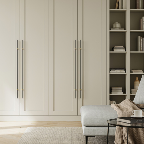 Ручка меб. скоба алюм. WHISPER 704/1000 черный матовый+брашированное золото, AKS_7