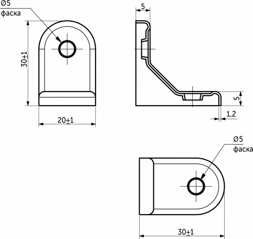 Полкодержатель мет. MONO 30*30*1.2, белый AKS_2