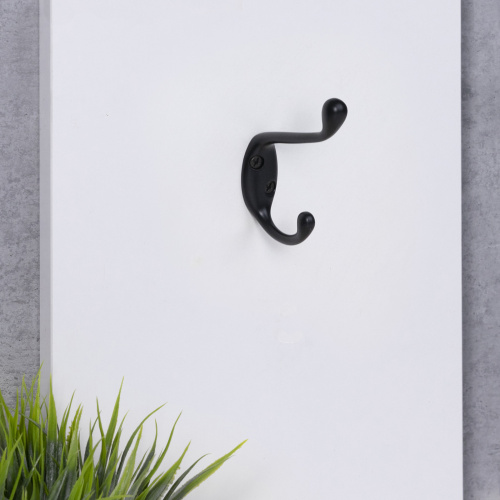 Крючок меб. двухрожковый мет. VIOL черный AKS_5