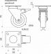 Колесо меб. TECH d50 h70 с площадкой с торм., синий AKS_preview_1