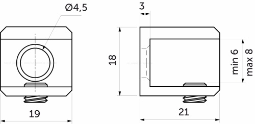 Полкодержатель для стекла АК104 (6-8мм) хром, AKS_2