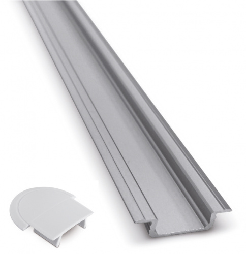 Профиль алюминиевый врезной GLAX PA-GLAX-AL (2 м.), цвет серебро, GTV_1