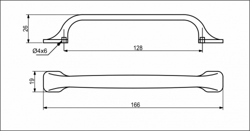 Ручка меб. скоба мет. EIVIND 128 черный, AKS_2