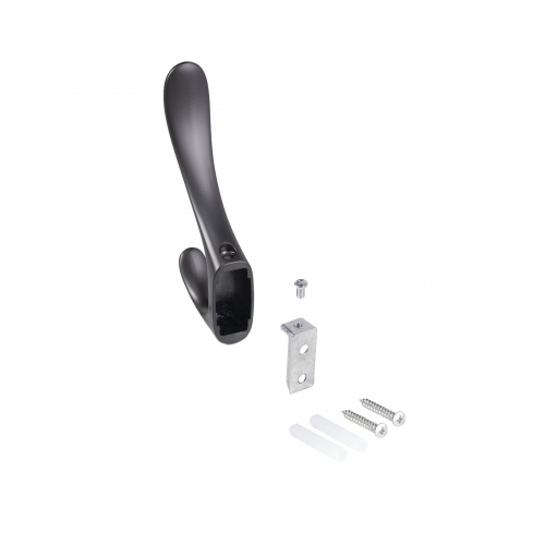 Крючок меб. двухрожковый мет. ROMA графит AKS_5