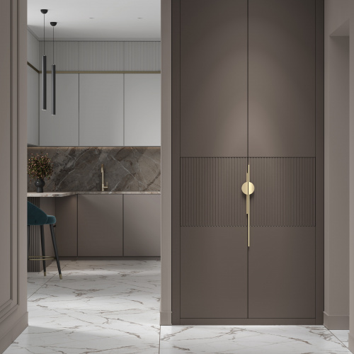 Ручка меб. скоба алюм. FORTUNA 512/600 брашированное золото, AKS_6