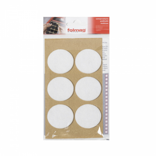 Подкладка самоприлипающая фетровая d40мм (1лист-6шт) белая Folmag_1