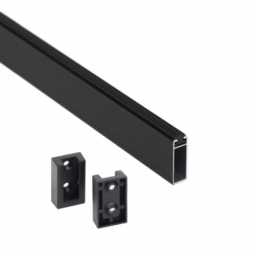 Штанга гардеробная прямоуг. FAME L-1000 с концевыми держателями, черный браш AKS_1