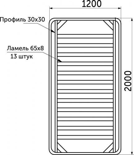 Основание под матрас 1200x2000мм ЭКОНОМ неразборное BY (без опор)_2