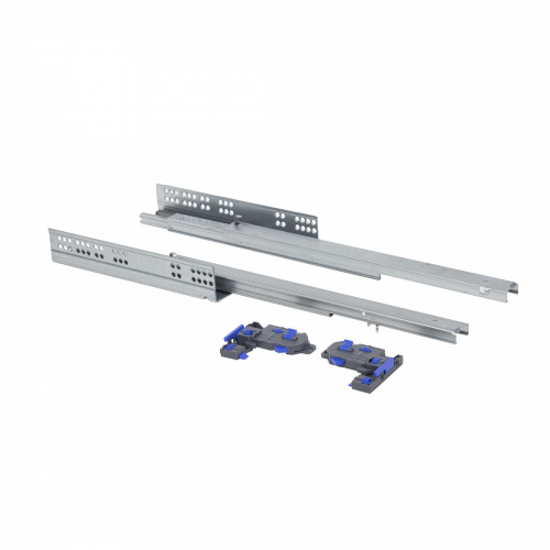 Направляющая скрытого монтажа L-350 с доводчиком ДСП до16mm с замками PRIME by AKS 3D полное выдвижение_1