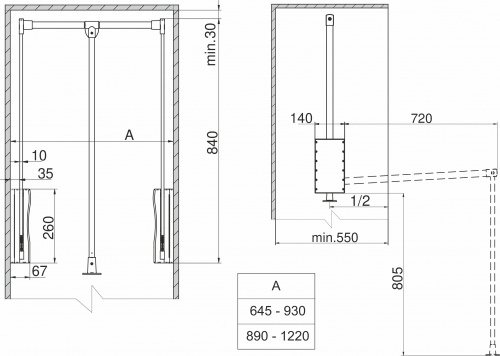 Пантограф 890-1220 LIFTER Basic, черный REJS_2