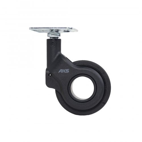 Колесо меб. GALAXY d60 h94 с площадкой, черный AKS_3