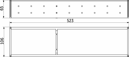 Комплект разделителей L550 универсальный металлический Organizer нержавеющая сталь (523*106*65) AKS_2