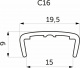 Профиль кромочный ПВХ C-16 пепел (B07) однотонный POLKEMIC (2,6м)_preview_1