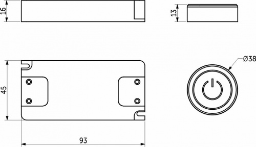 Контроллер для светодиодной ленты, беспроводной, с черным выключателем, с диммированием, 12/24V, 120/240W, AKS_2
