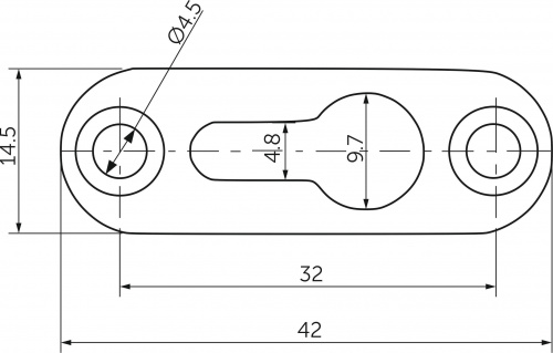 Пластинка зацепная 42*14*2 ВА белый цинк, AKS_2
