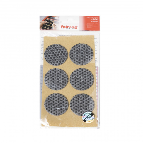 Подкладка самоприлипающая фетровая прорезиненная d40мм (1упак.=6шт), серая, Folmag_3