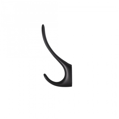 Крючок меб. двухрожковый мет. ROMA черный матовый AKS_3