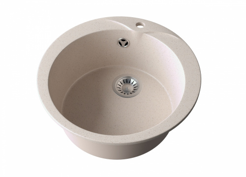 Мойка каменная, круглая одночашевая, GS-0, d470 мм, беж, врезная, Gamma Stone_1
