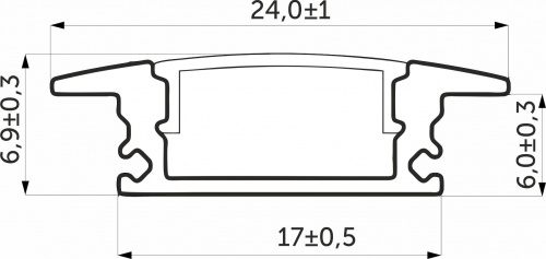 Профиль алюминиевый врезной LIRA-1707 с экраном, цвет алюминий, 2м, AKS_2