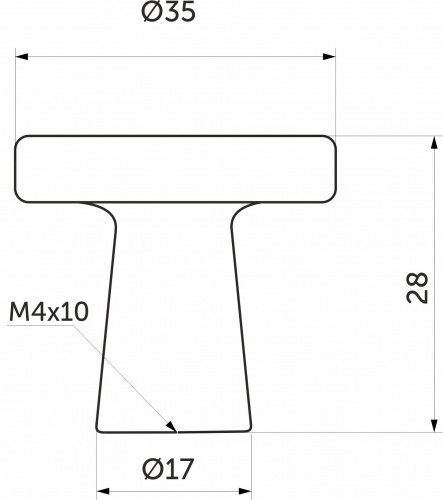 Ручка меб. кнопка мет. SOLO мат хром, AKS_2