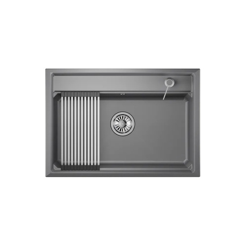 Мойка кварц, прямоугольная, KS-7301, 730*510мм, алюминиум, на столешницу, Granula_1