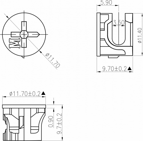 Эксцентрик 12x10,0 для плиты 12 мм (уп/1тыс.шт) AKS_2